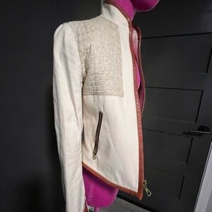 Stunning Rag & Bone Lamb Leather and Cotton Jacket